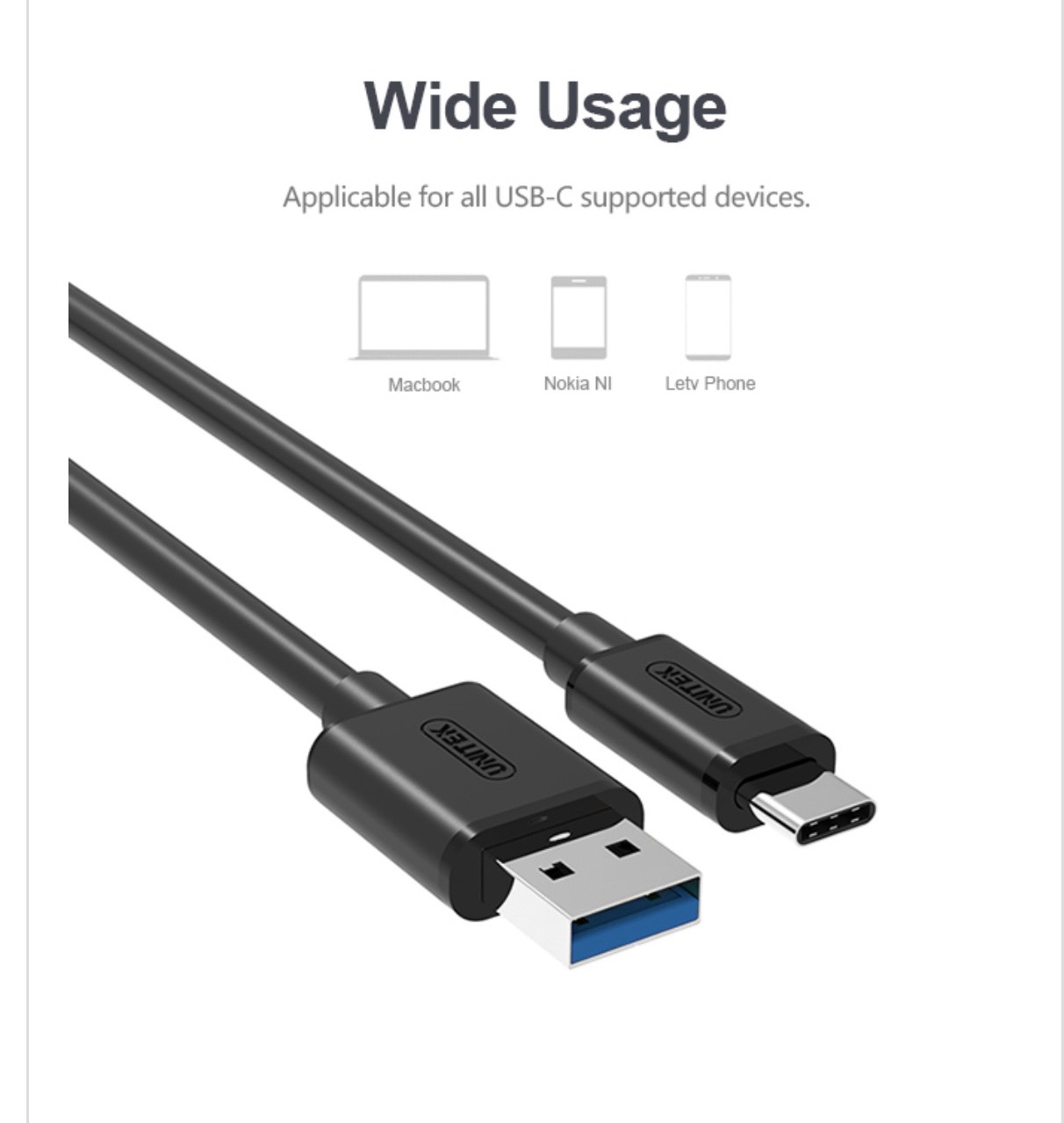 [HCM]CÁP TYPE-C -> USB 3.0 UNITEK (Y-C 474BK)