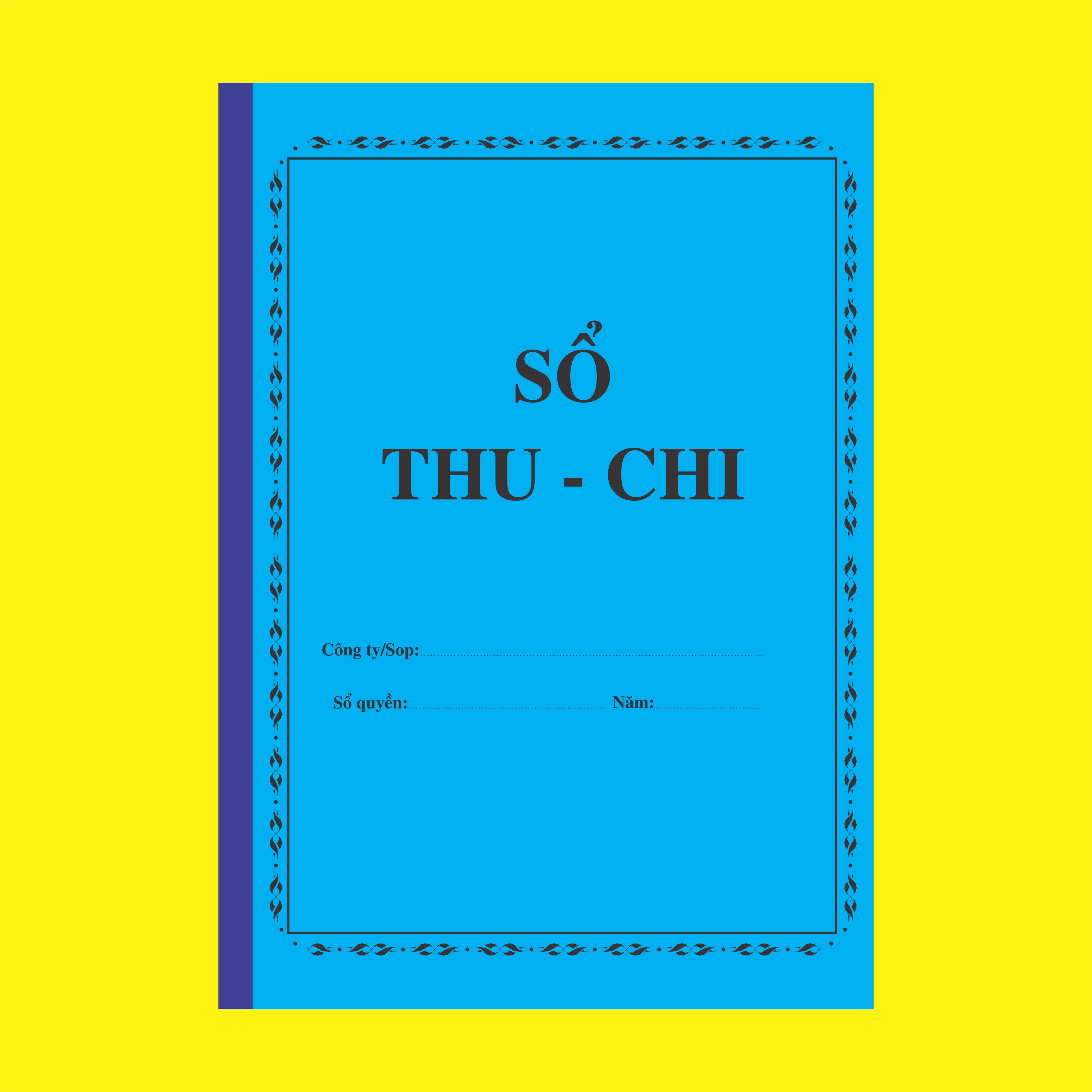 SỔ QUẢN LÝ THU - CHI Ring Notebook A4 100 trang in 2 mặt dành cho SHOP/công ty bìa xanh biển in đen trắng + màu