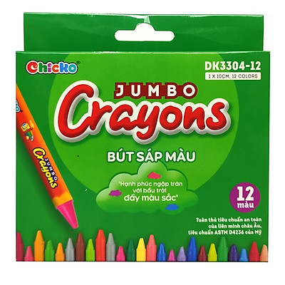 Bút Sáp 12 Màu Jumbo Crayons