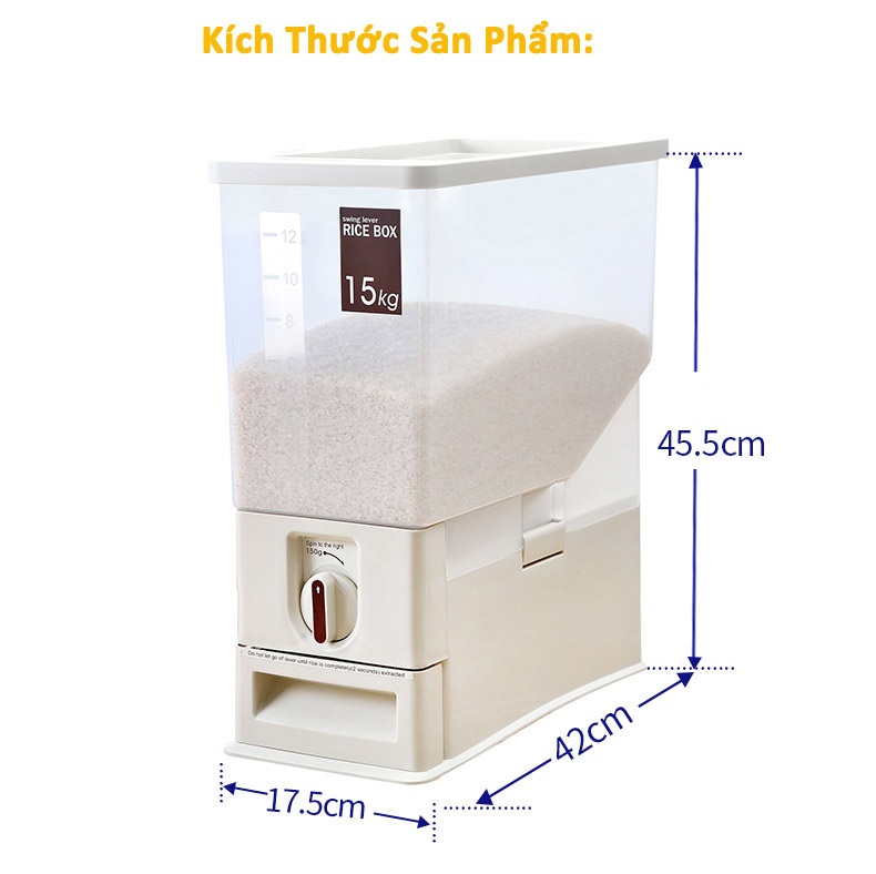Thùng đựng gạo thông minh 15kg
