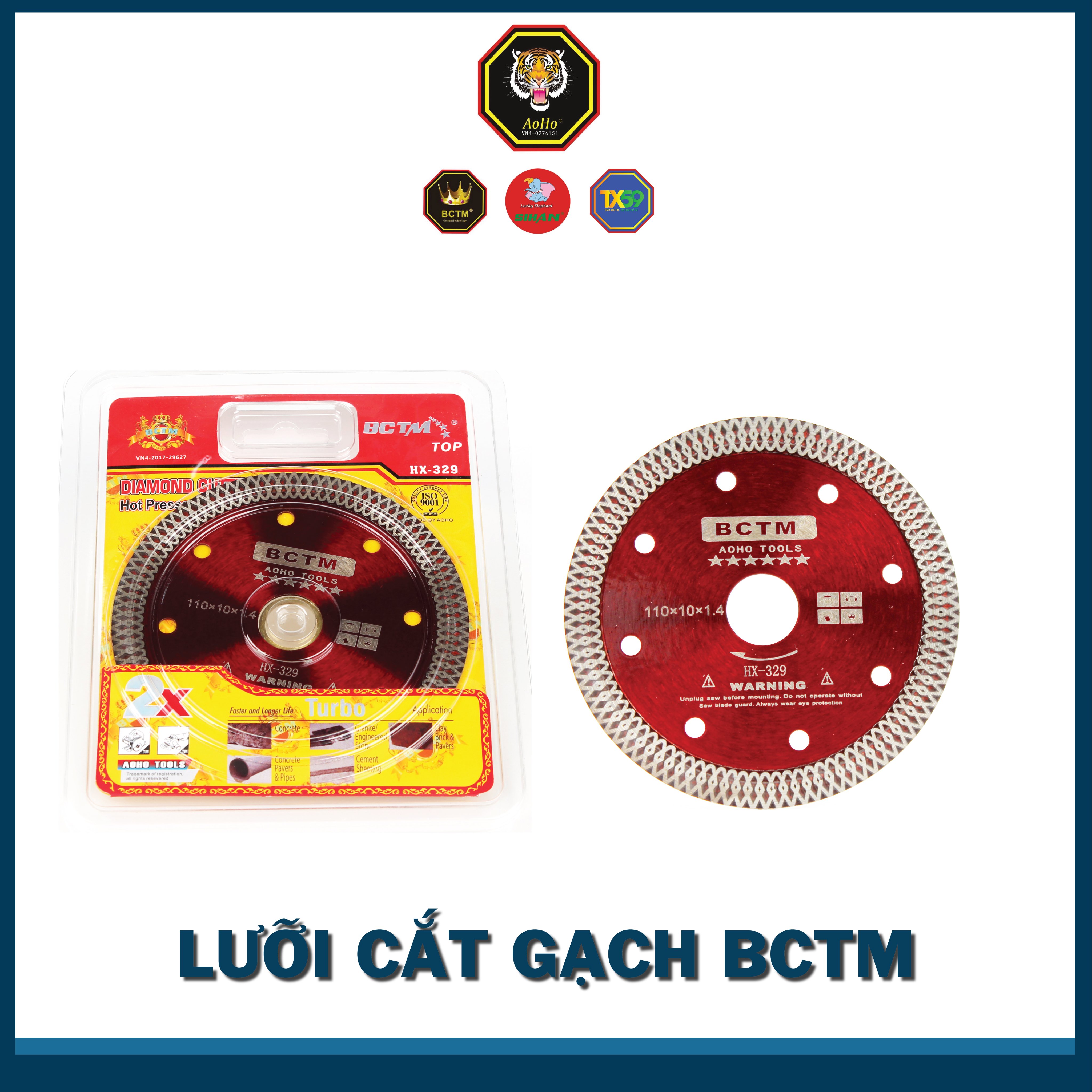 Lưỡi Cắt Gạch Đa Năng AOHO A+ Mặt Đan_ 110*1.2*20mm