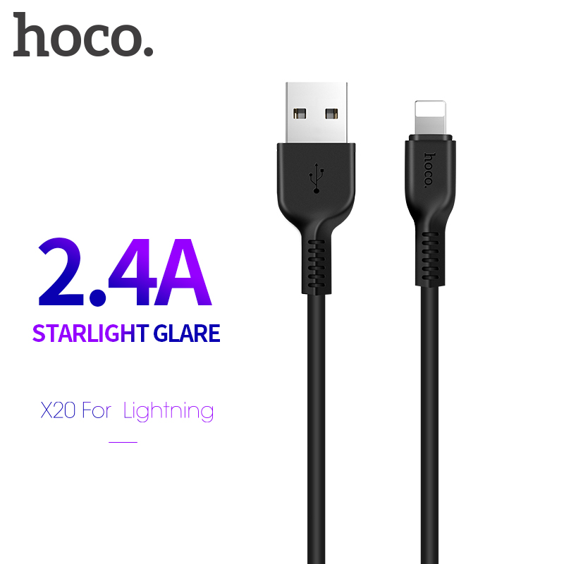 【For iPhone Series 1M】Hoco X20 Micro Usb To lightning Cable for iPhone 11 7 11 Max 12 12 Pro 12 Mini 2.4A Charging Data Transfer