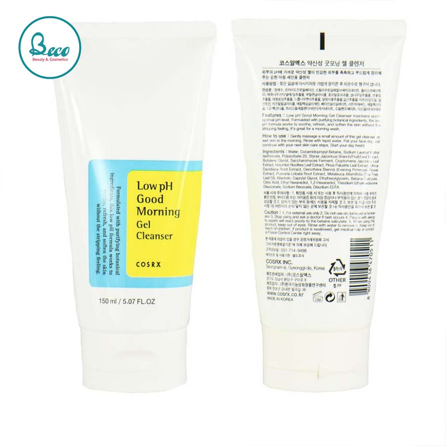 Sữa Rửa Mặt Dạng Gel Cosrx Low pH Good Morning Gel Cleanser 150ml [BC1345]