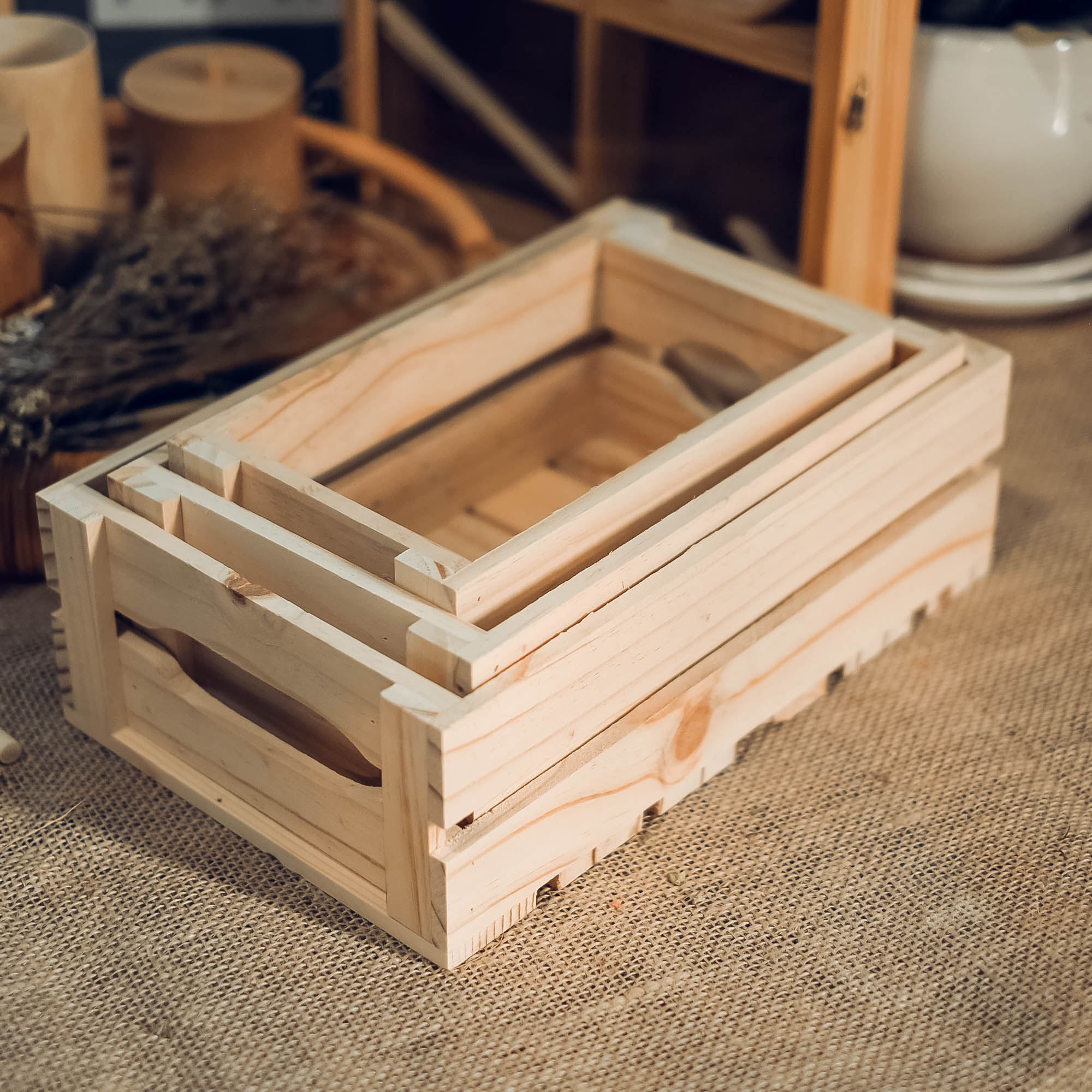 Set of 3 safes wood pallet multi-purpose-tray wood pallet - wood pallet