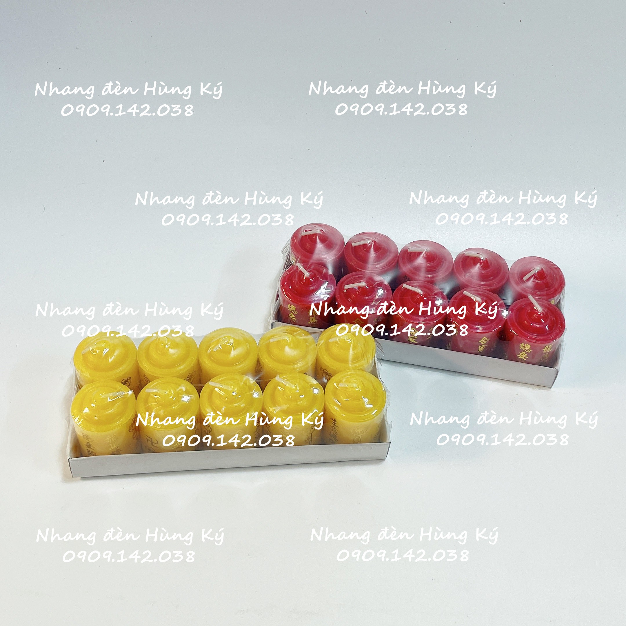 Đèn cầy ống nhỏ cao 5,5cm, đk 3,5cm 1 lốc gồm 10 ống