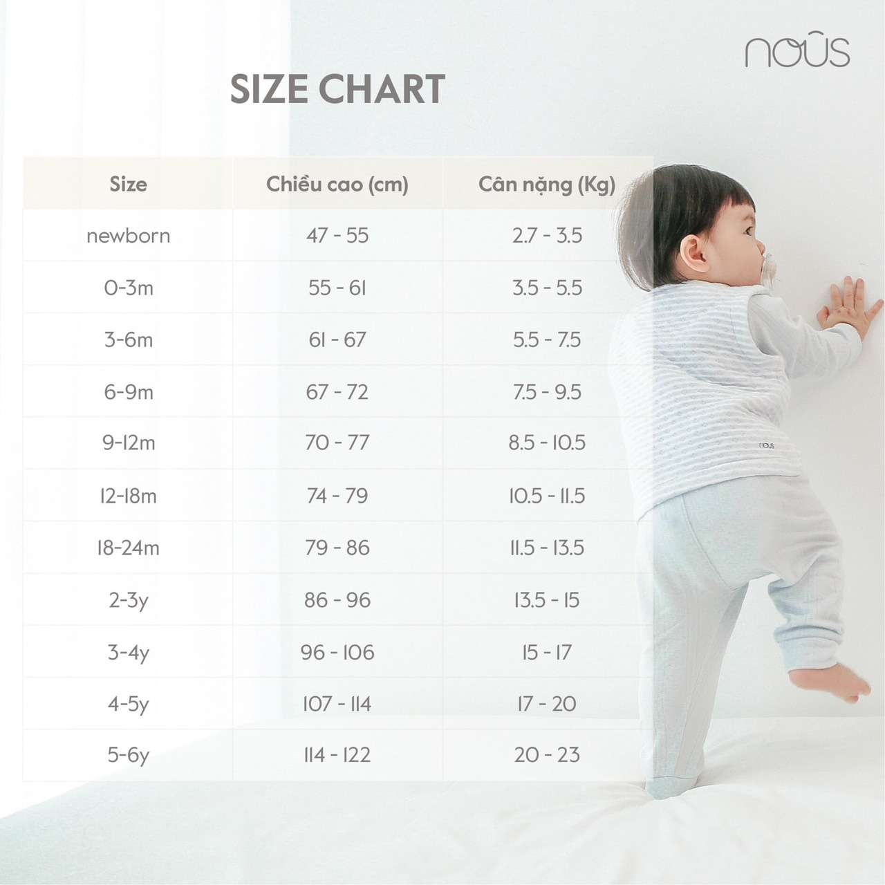 [NOUS] Bodysuit nous mềm mại, dễ thương cho bé