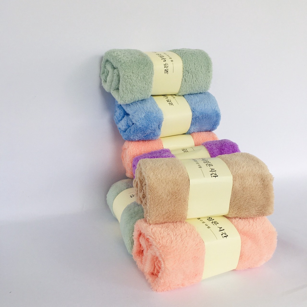 Combo 5 Khăn Mặt Cotton Cao Cấp Xuất Hàn 30*50cm