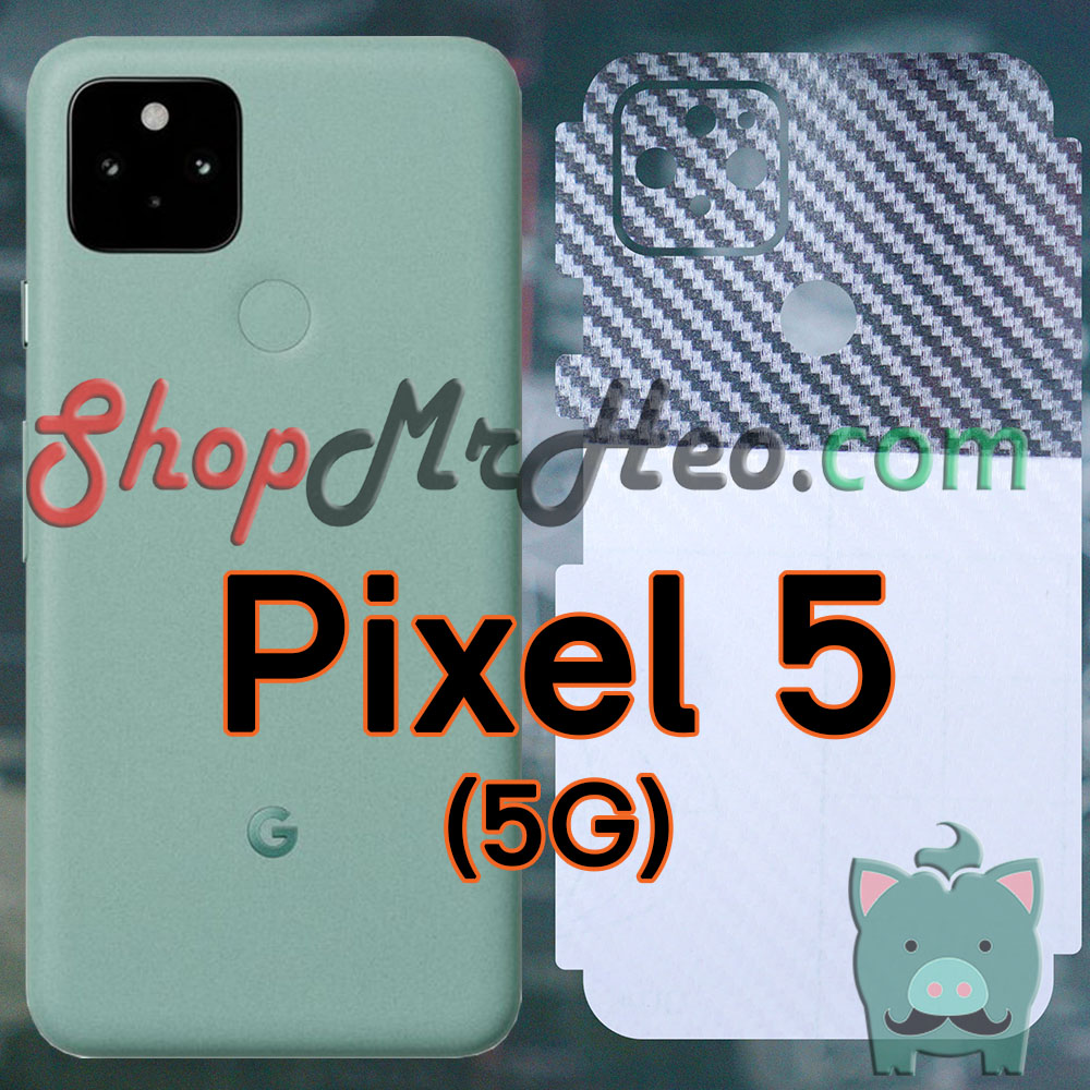 Skin Dán Mặt Sau Lưng Vân 3D Google Pixel 5 5G - Pixel 5a 5G (Carbon, Hình Hộp, Nhám, Vân Da)