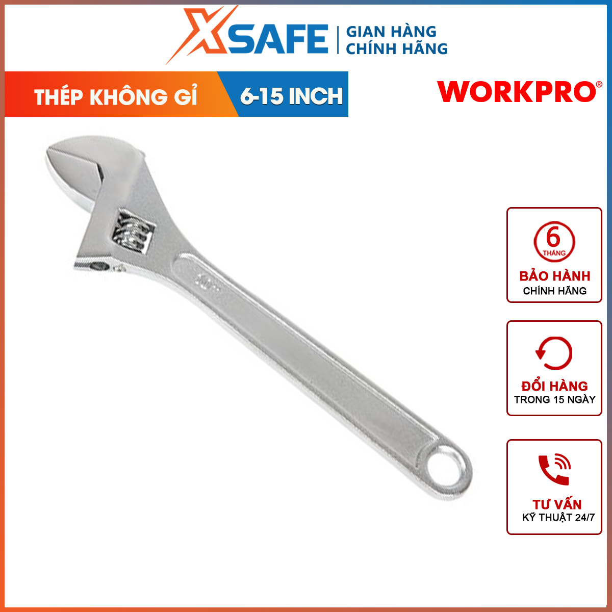 6-15 inch workpro adjustable wrench-wp272001