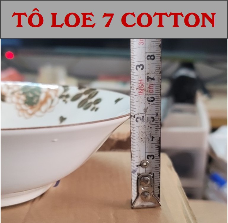 Ceramic Flared Bowl with 4D Cotton Flower Pattern - Diameter 18cm (Size 7)