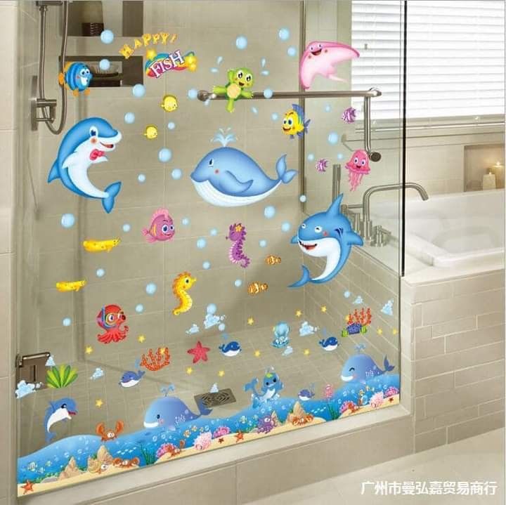 [HCM]DECAL DÁN TƯỜNG CÁ VOI VÀ CHÂN TƯỜNG