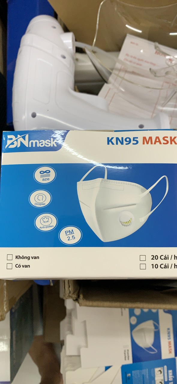Khẩu trang bnmash kn95 mask "có van" hộp 10 cái