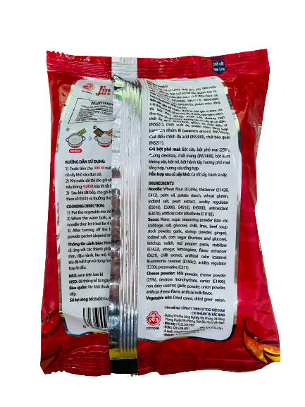 [ĐANG GIẢM GIÁ]Combo 5 gói Mì Jin siêu cay vị phô mai Otoki 105g