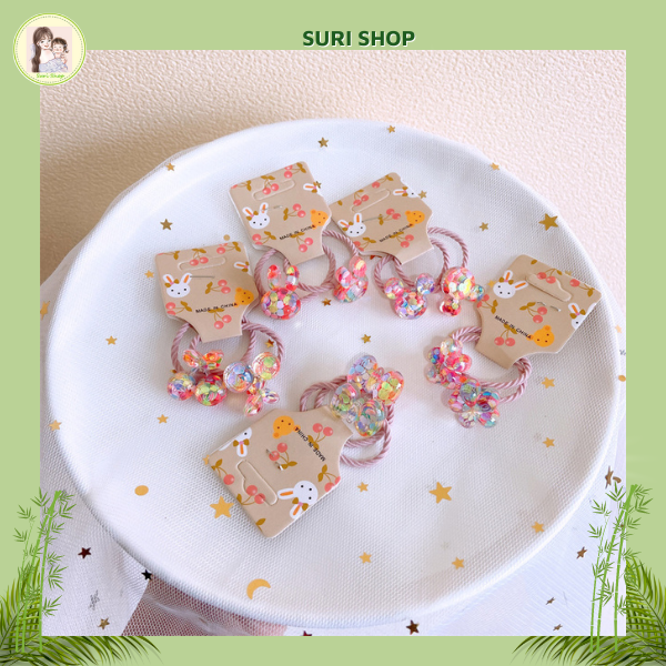 Set 2 Sợi Dây Cột Tóc Cho Bé Hình Động Vật Đáng Yêu Siêu Cute, cột tóc đẹp, cột tóc