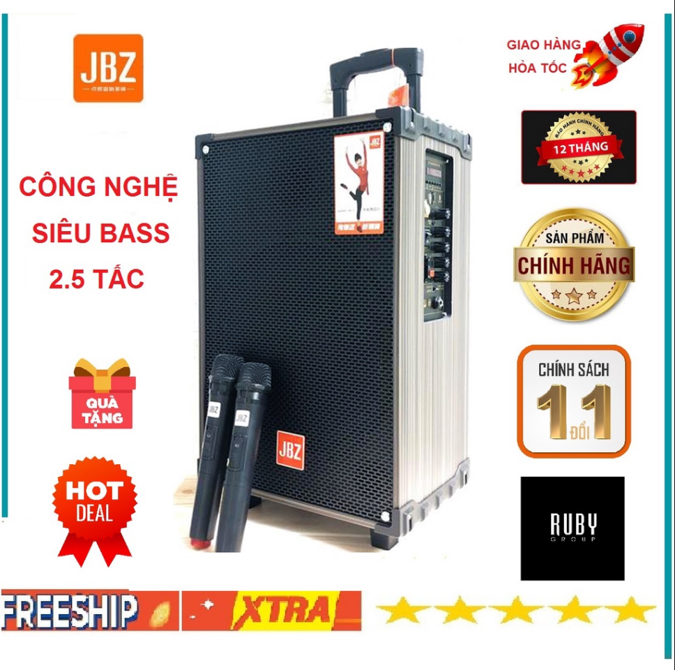 Loa kéo karaoke jbz 107 - loa kéo di động - loa kéo karaoke - loa kéo giá rẻ - loa kéo đa năng cỡ lớn vân gỗ cao cấp bluetooth âm thanh nổi hát karaoke tặng kèm 2 mic không dây jbz ne 107