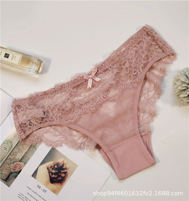 Quần lót ren nữ Pink Play phối dây nơ cách điệu