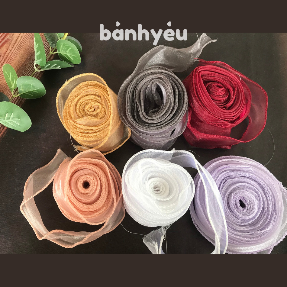 Cuộn ruy băng Voan không lõi bản 4cm * 10m đủ màu - SK94