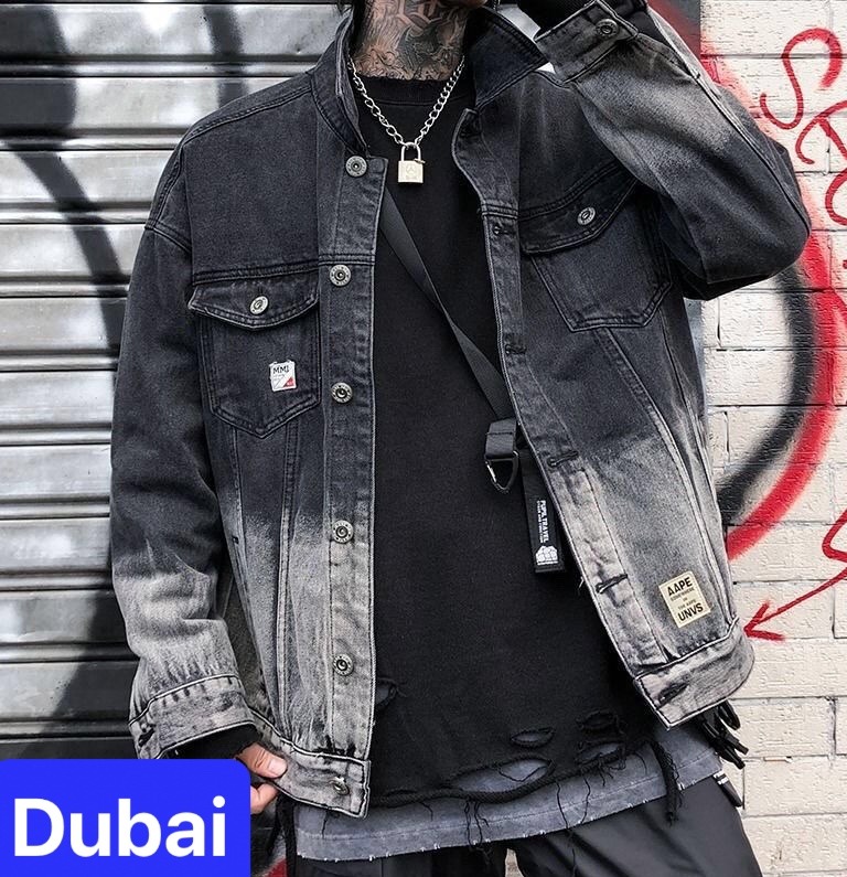 ÁO KHOÁC JEAN NAM NỮ CHỐNG NẮNG LẠNH CHẤT BÒ ĐEN NHÁM CHẤT MEN NGẦU HOT TREND DB-222 DUBAI FASHION