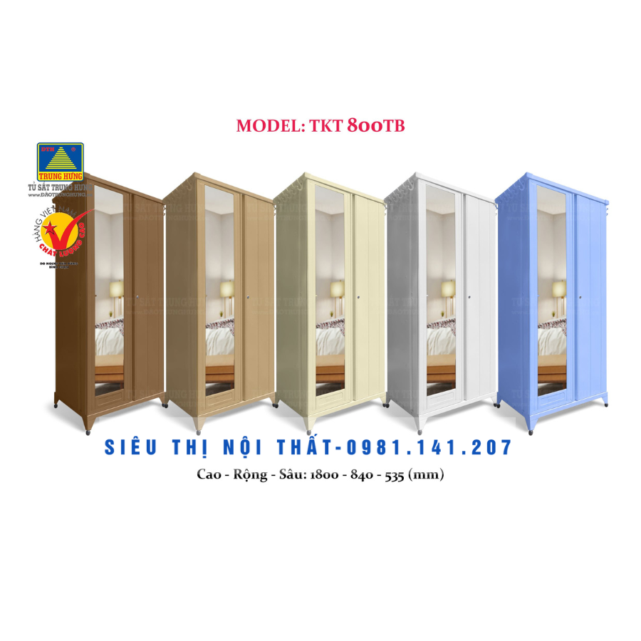 Tủ sắt lắp ráp Trung Hưng TKT 800TB Siêu Thị Nội Thất