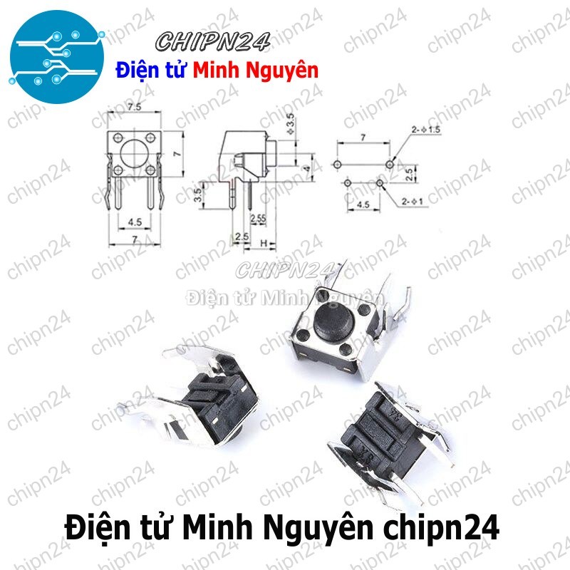 [10 cái] (F64-65) Nút nhấn 4 chân vuông cong 6x6 (6*6*5/6/7/8/9/10/12/13/4.3/15/17) - [Chọn Loại] - HHH.00218