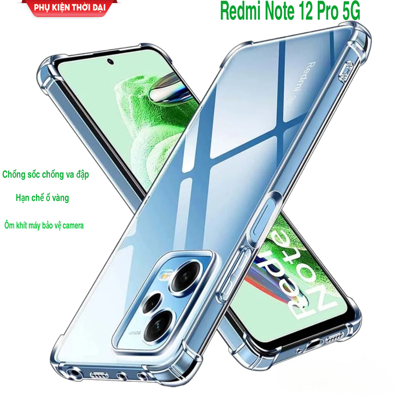 Ốp lưng Redmi Note 9s / 9 Pro / Note 10 Pro / Note 11 Pro / Note 12 Pro 5G / 13 Pro 5G / 14 Pro 5G / 14 Pro Plus dẻo trong suốt lồi 4 góc