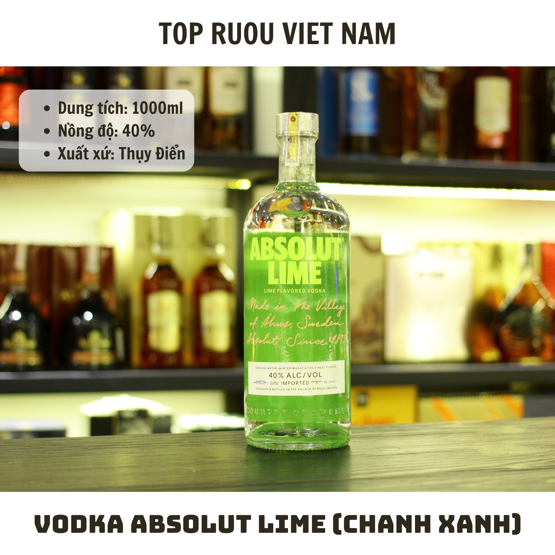 [Top Rượu VN] Rượu Vodka Absolut Grapefruit - Apeach - Citron - Elyx - Kurant - Mandrin - 1000ml [Chính Hãng]