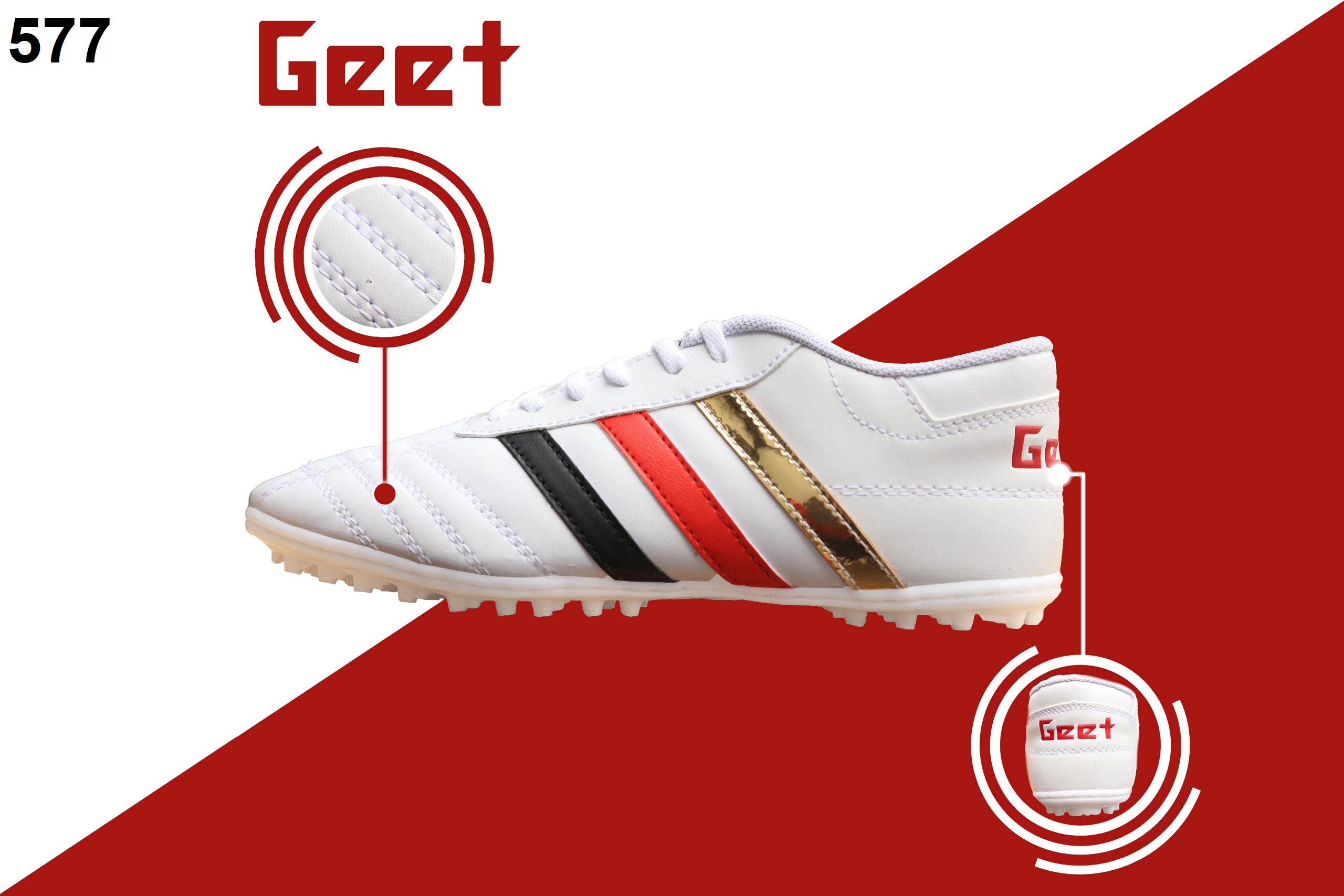 [Chính Hãng ☑️] Giày bóng đá 3 Sọc Geet size 36 đến 43
