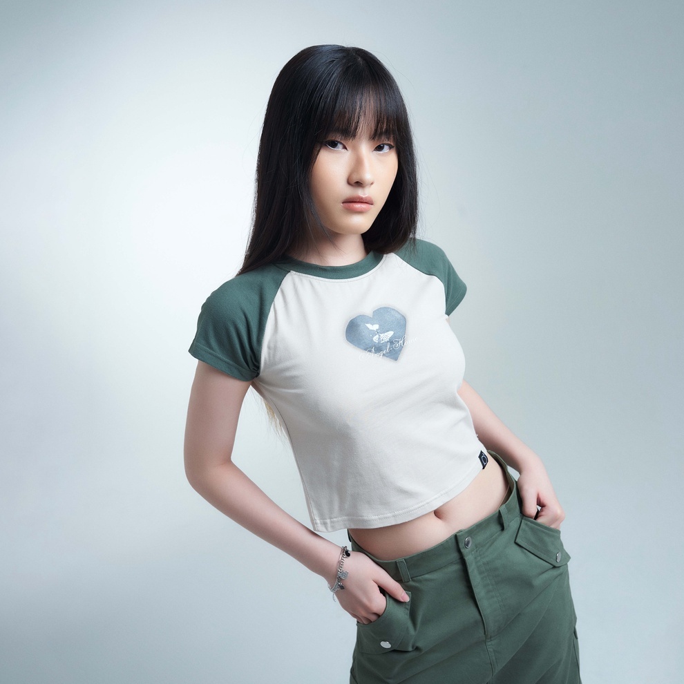 Áo Croptop PRADIES Blur Heart Phom Croptee