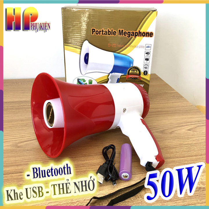 Loa Phóng Thanh 50w có Bluetooth, khe cắm USB - thẻ nhớ