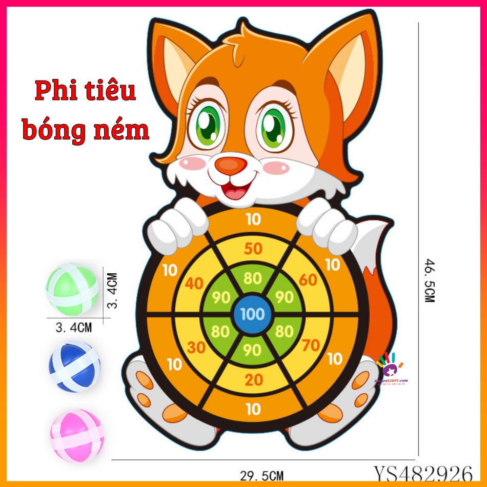 Đồ chơi bìa phi tiêu bóng dính con vật siêu xinh