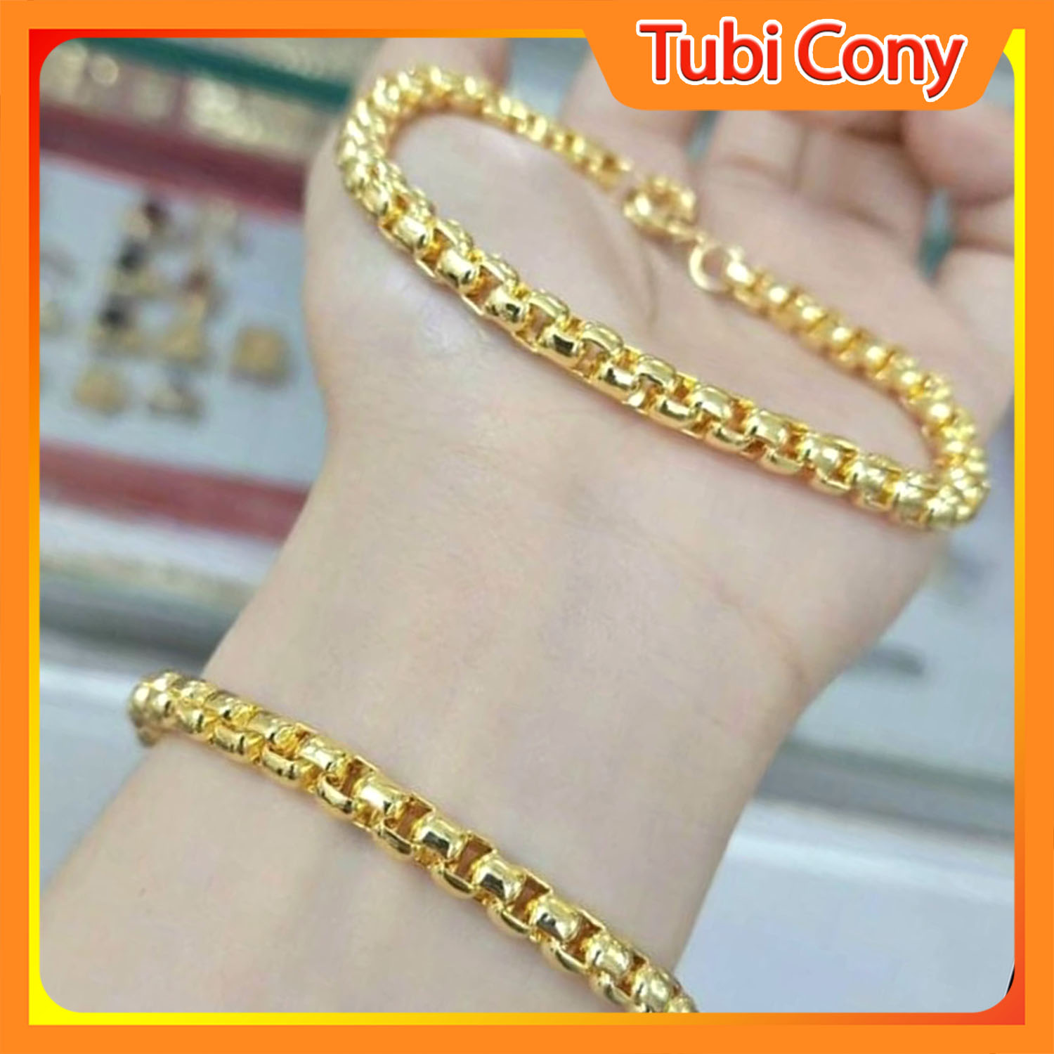 Lắc tay nam nữ kiểu xích mạ vàng 18k