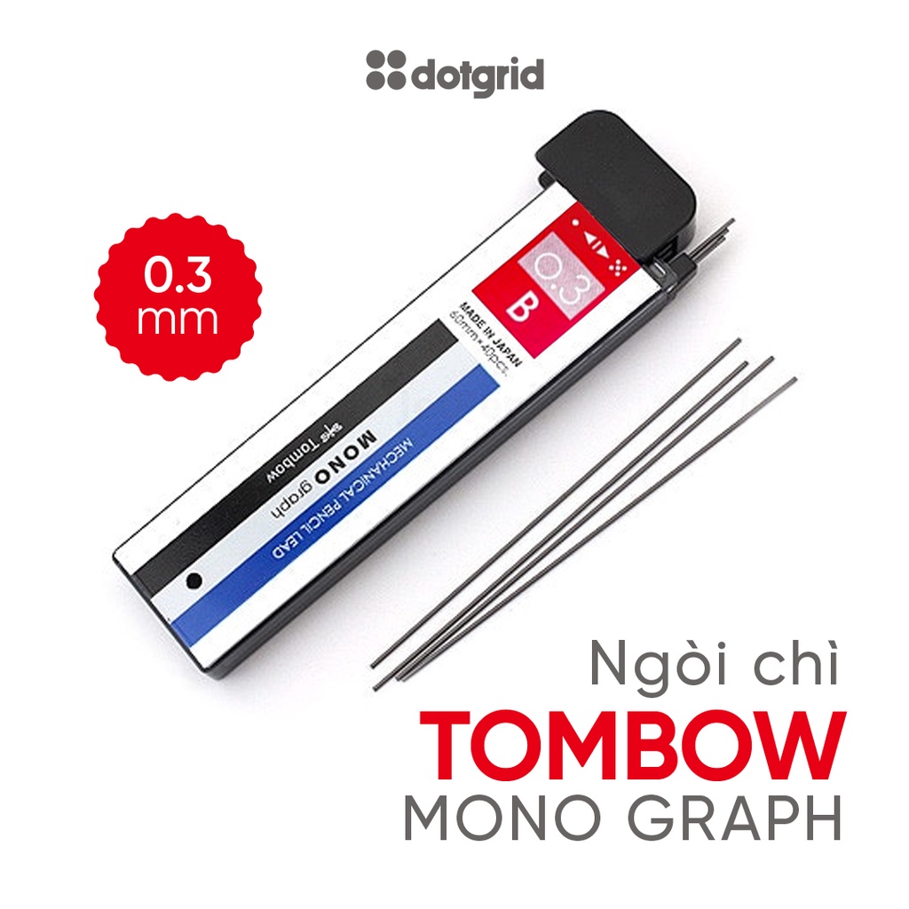 Ngòi chì chì bấm Tombow MONO Graph - 0.3mm (20 ngòi/tuýp)