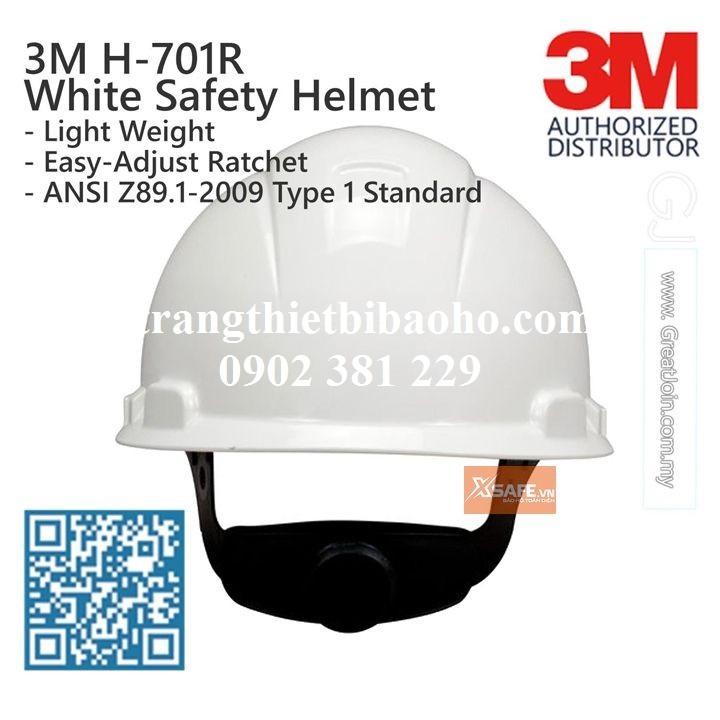 Nón bảo hộ lao động cao cấp 3M H701R (màu trắng)