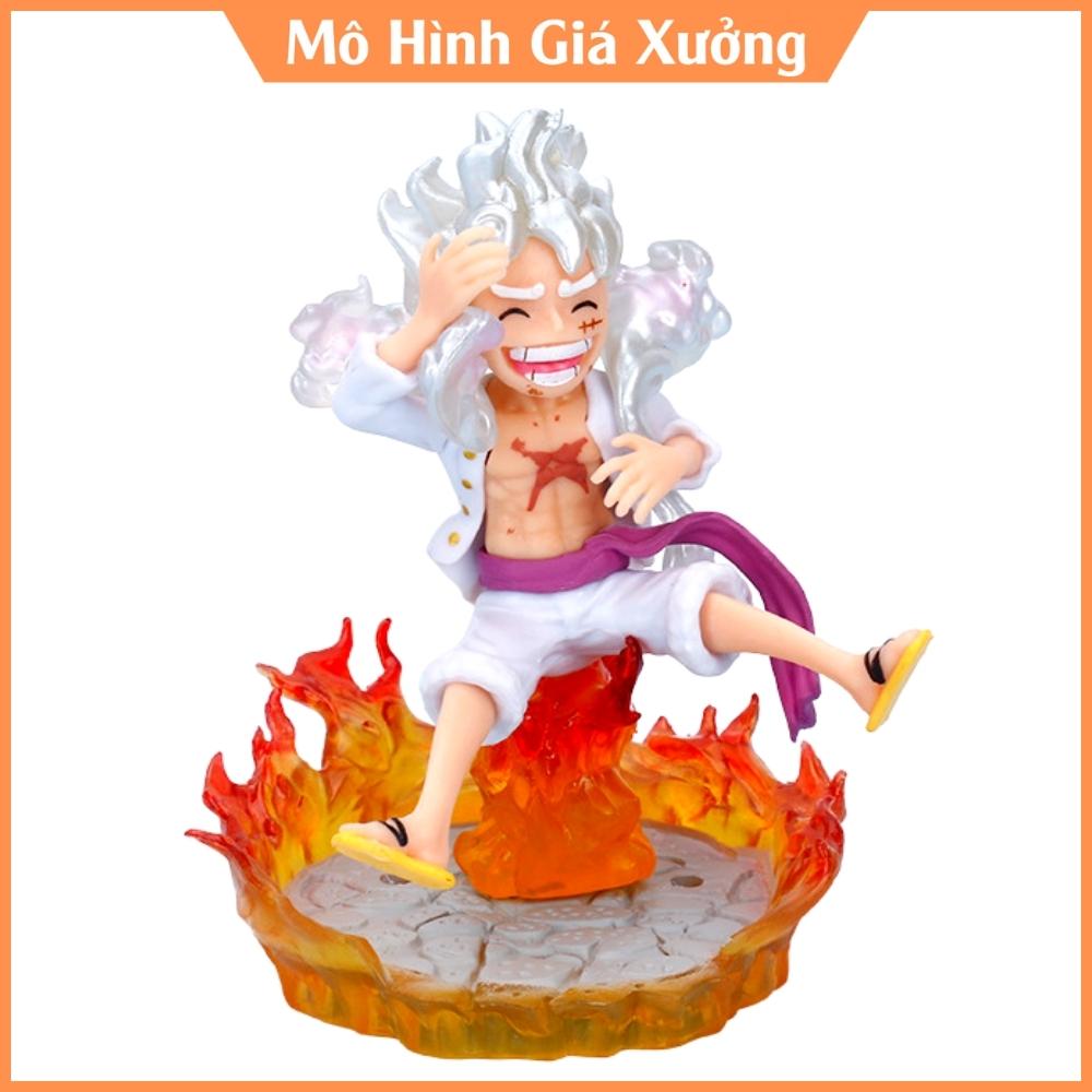 Mô Hình OnePiece Luffy nika gear 5 trạng thái ngồi cười siêu đẹp cao 10cm nặng 120g , Figure OnePiece - có vỏ hộp màu - Mô Hình Giá Xưởng