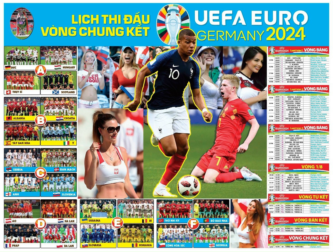 Lịch bóng đá Euro 2024