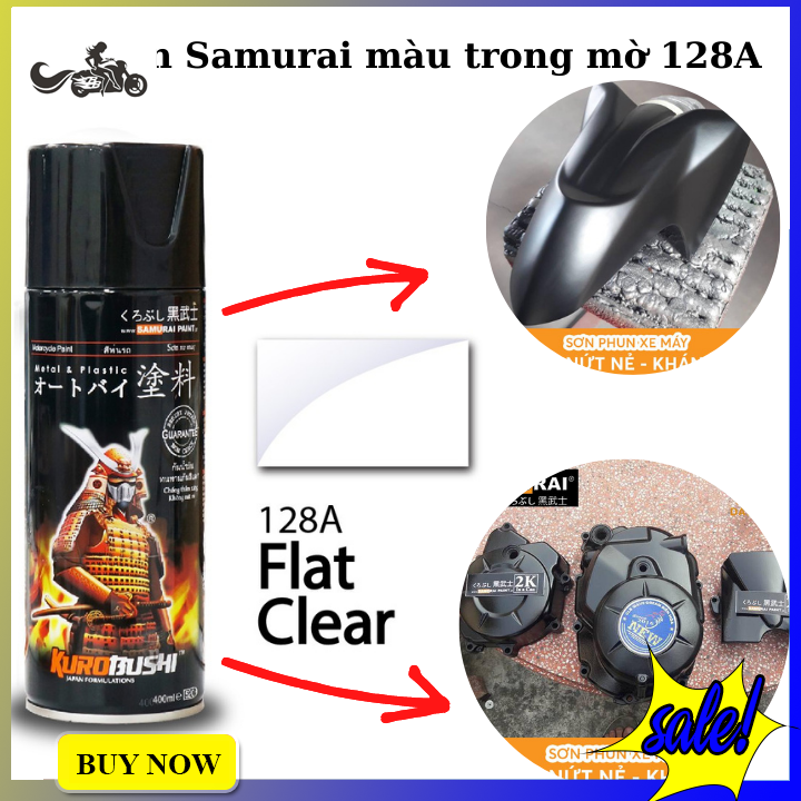 Sơn Xịt Phủ Bóng Samurai Trong Mờ 128A ( chai 400ML)