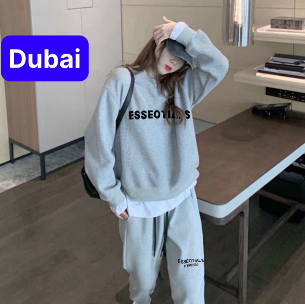SÉT ĐỒ BỘ NAM NỮ HOODIE SWEATER NAM NỮ CHẤT THUN NỈ DA CÁ DÀY ESSENTIALS CHỐNG LẠNH NẮNG, NÓNG ĐÔNG HÈ SIÊU CAO CẤP - DUBAI FASHION