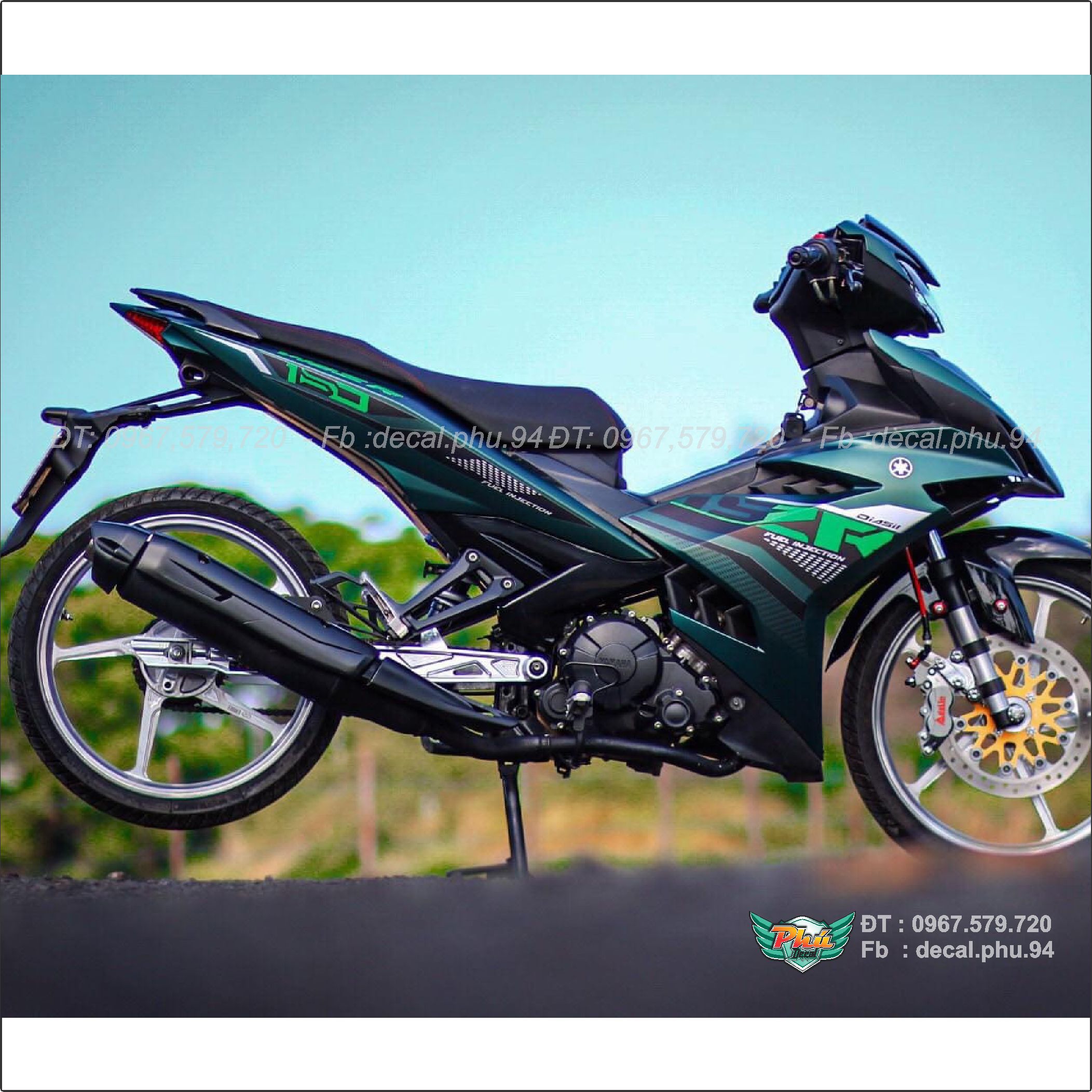 Tem rời exciter 150 y15zr xám xanh