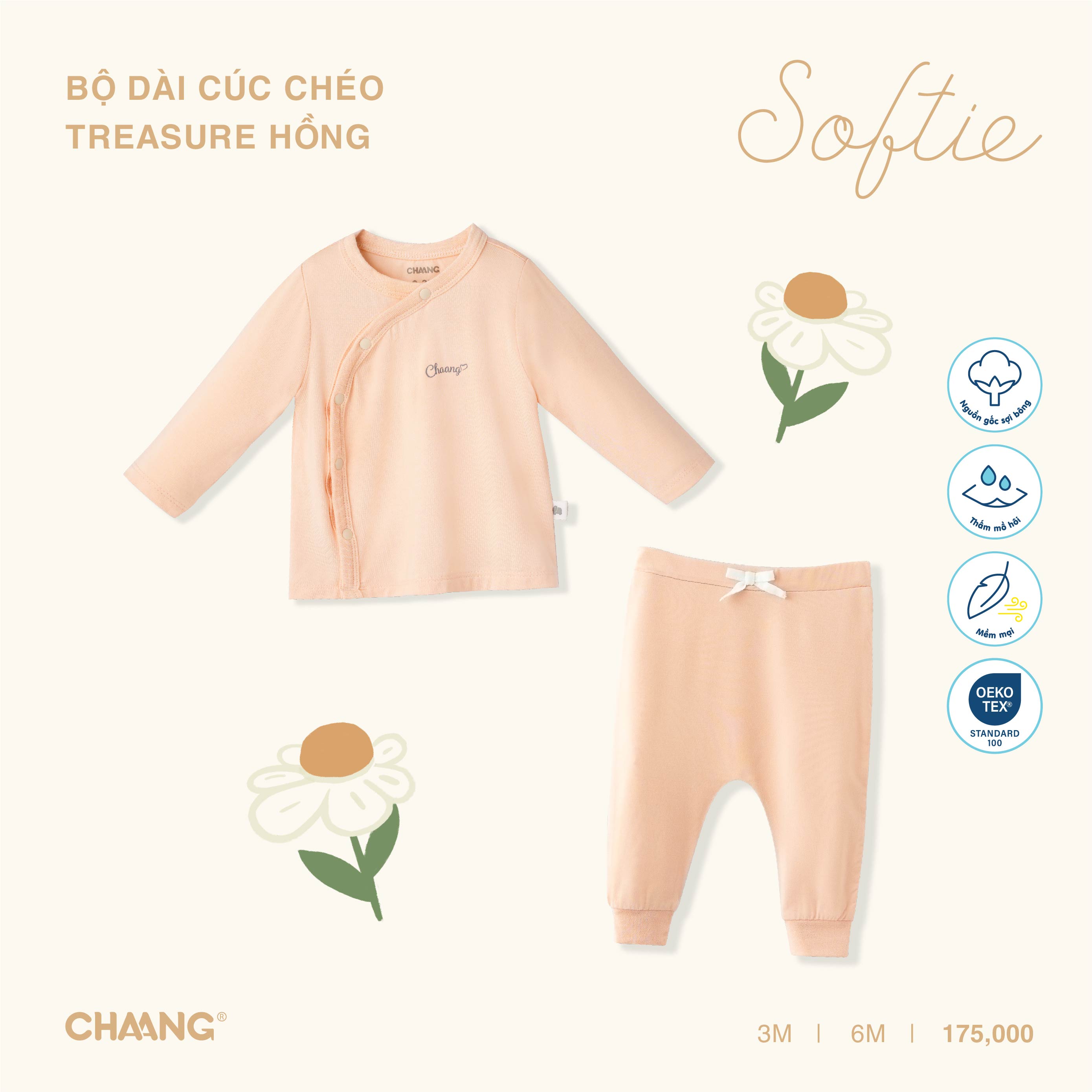 [CHAANG] Bộ quần áo dài cúc chéo Treasure Chaang