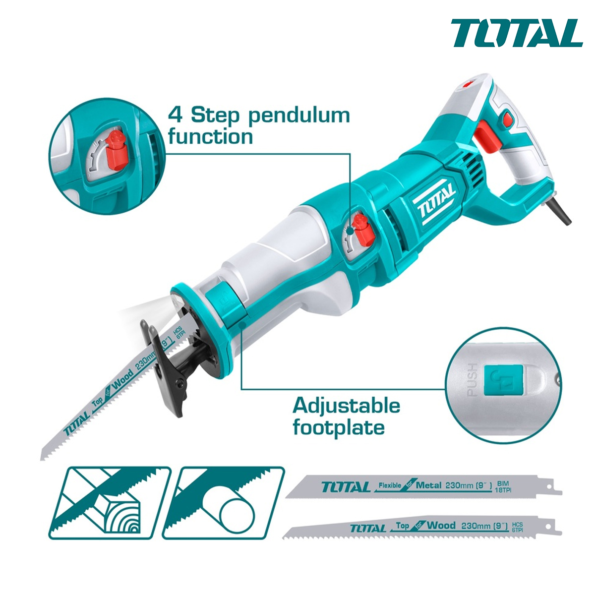 Máy cưa kiếm 1200W TOTAL TS1001201