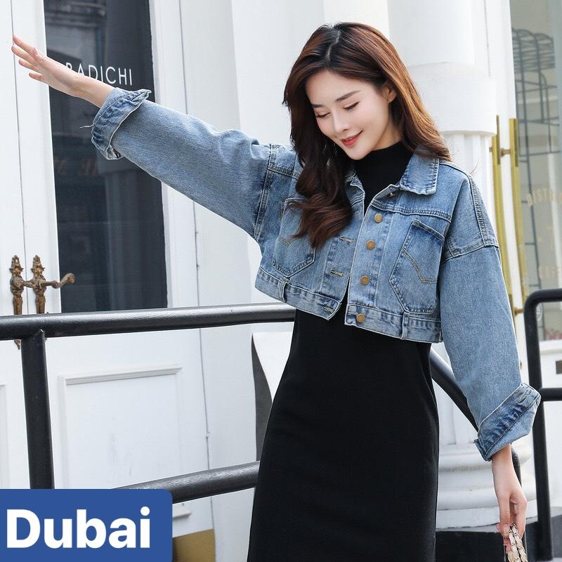 ÁO KHOÁC JEAN NỮ 3 NÚT SAU PHONG CÁCH TREND MỚI HÀN QUỐC DB- DUBAI FASHION