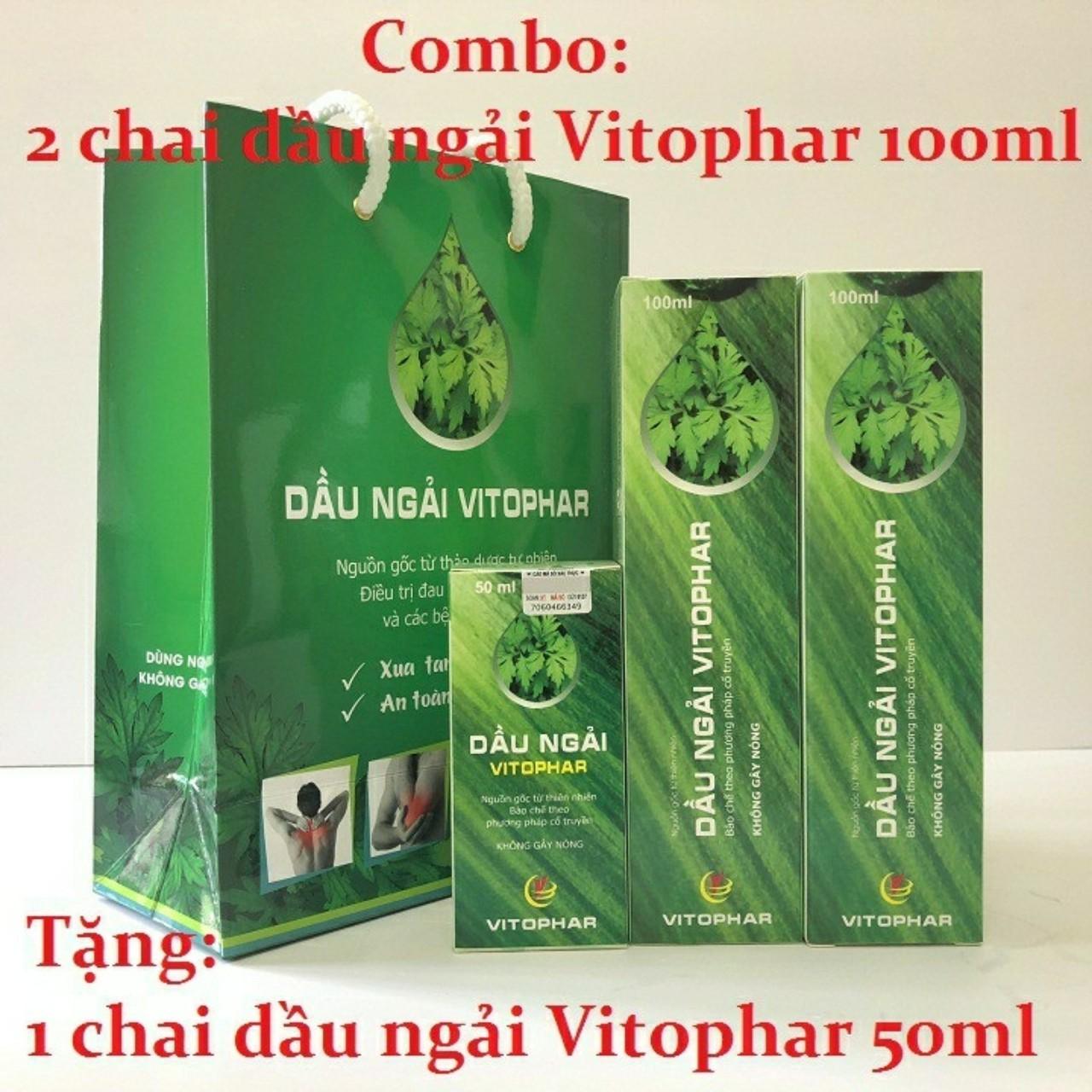 Combo 2 chai dầu ngải cứu vitophar 100ml hỗ trợ các chứng bệnh liên quan đến xương khớp
