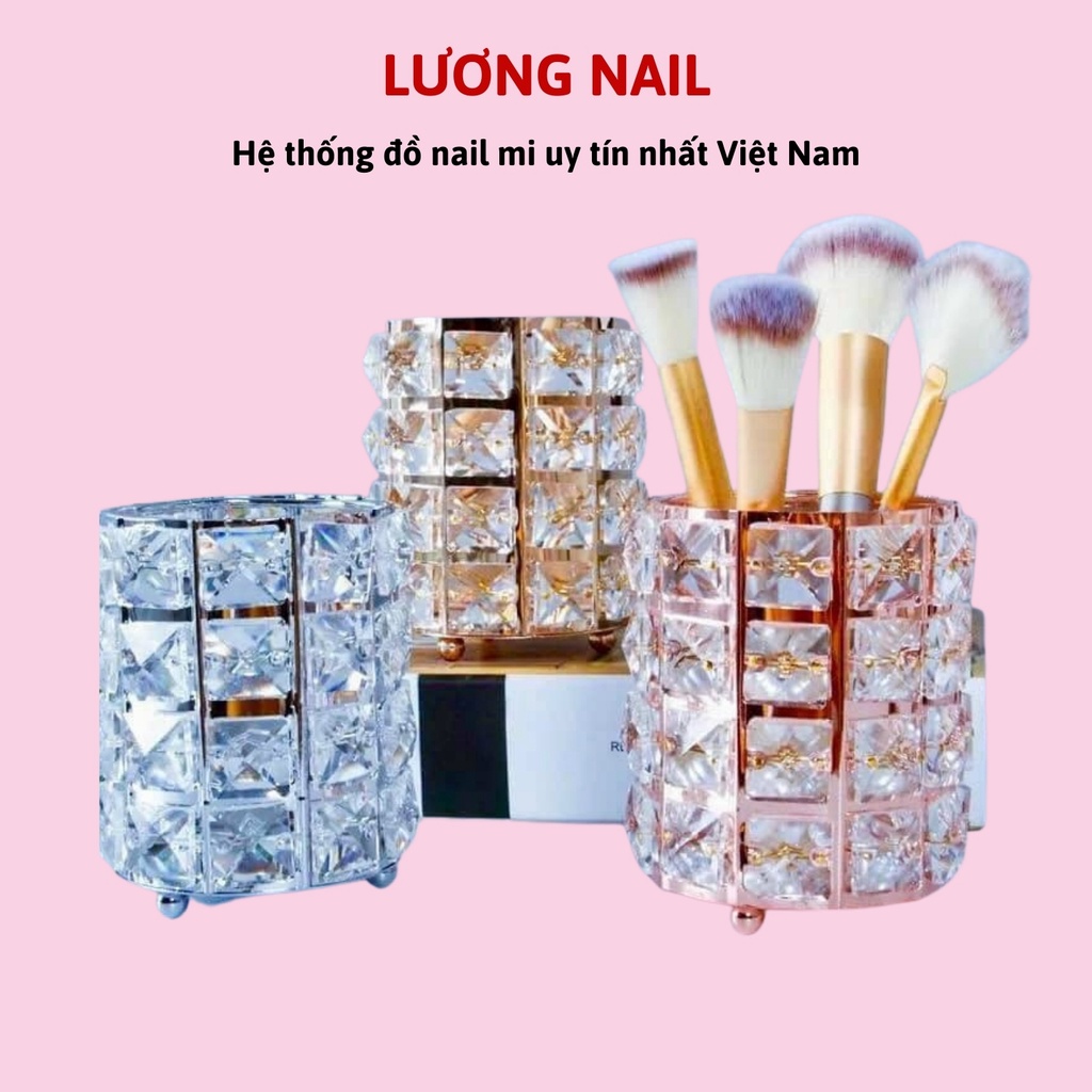 Cốc đựng cọ trang điểm cốc đựng cọ nail pha lê