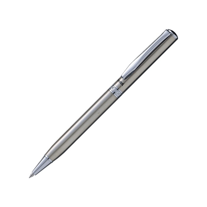 Bút ký doanh nhân cao cấp pentel b810 ngòi 0.8mm - dạng thân vặn - mực bi xanh, thân kim loại và có ruột thay thế