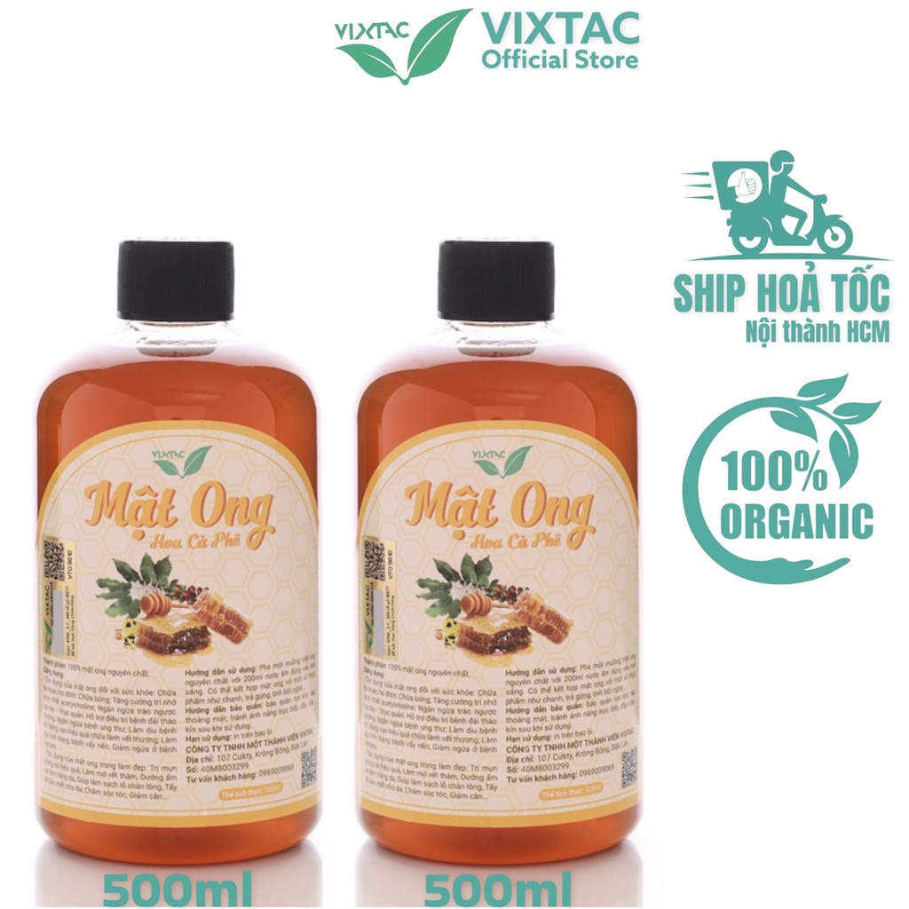 Mật ong nguyên chất hoa cà phê VIXTAC ORGANIC 500ml