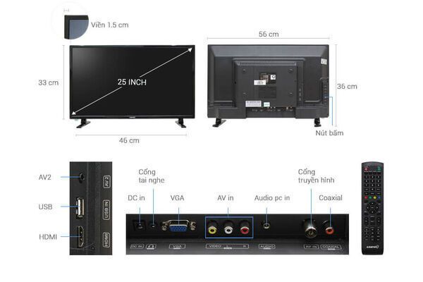 Tivi Led Asanzo 25 Inch 25S200T2 (Giá áp dụng giao tại HN, HCM& các tỉnh liên hệ shop)