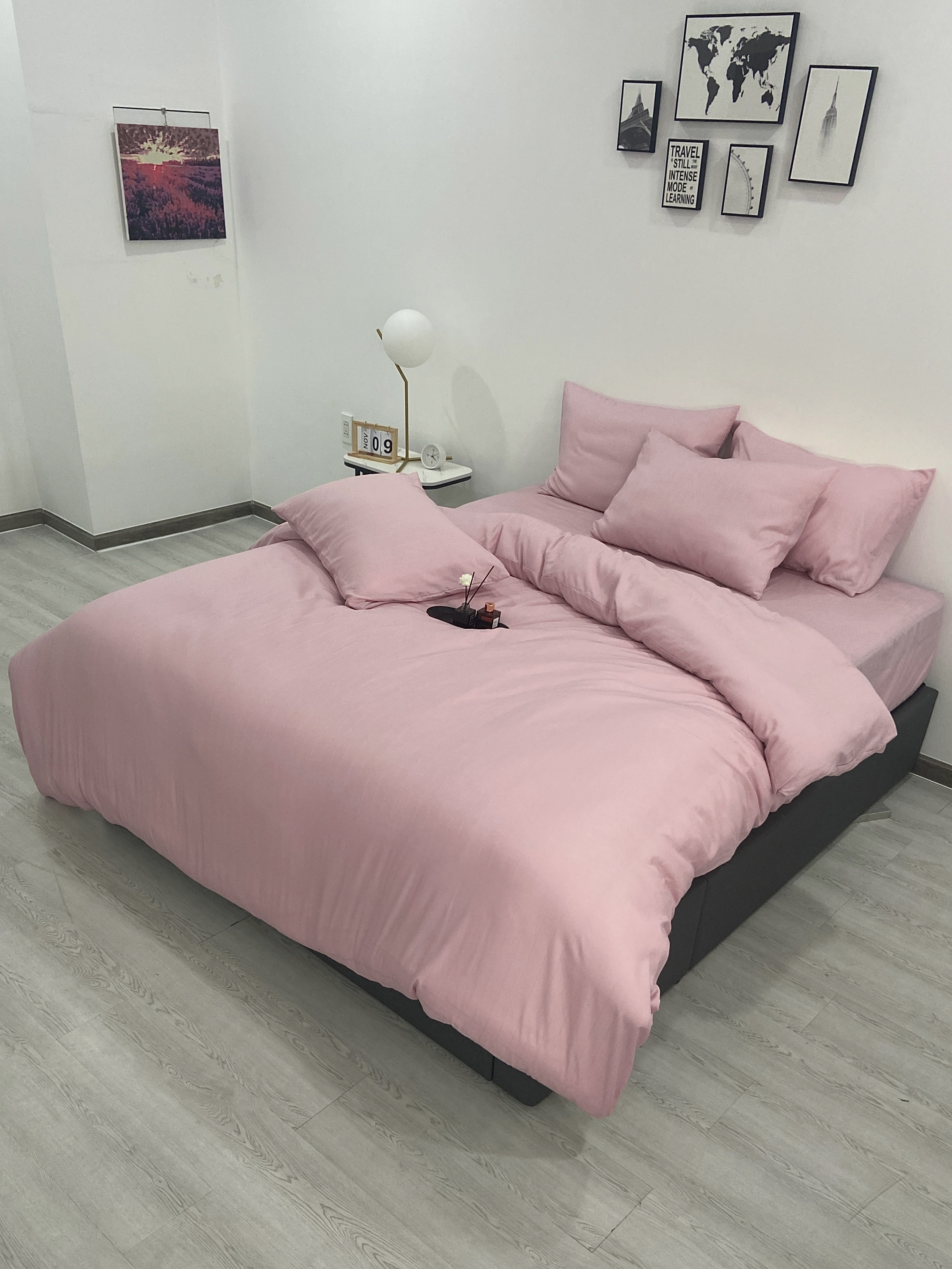 Modern pure cotton bedding set Tencel jacquard 100% Tencel plain solid color pillowcase sets (without quilt) multi-size