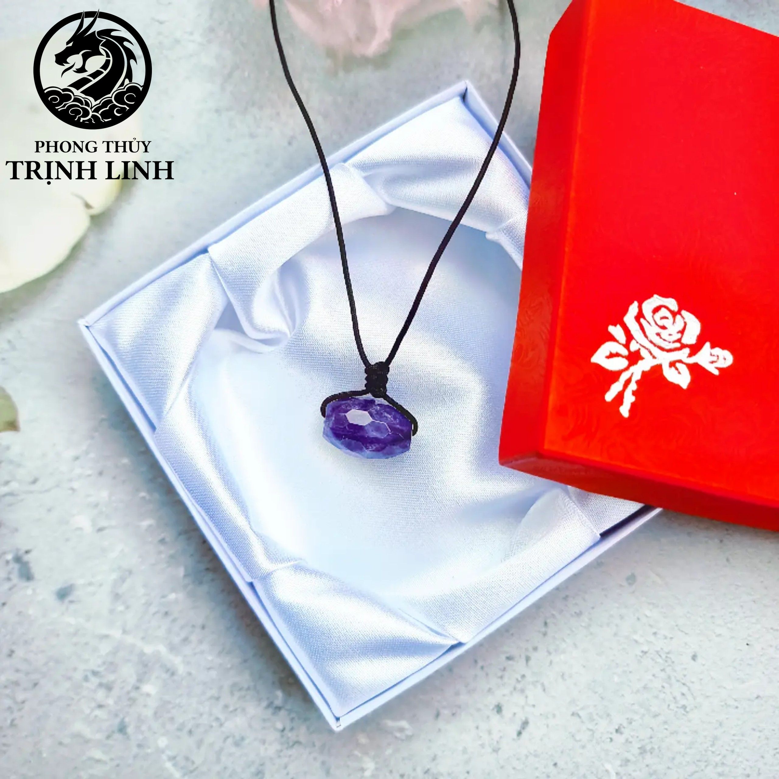 VÒNG TAY LU THỐNG THẠCH ANH TÍM GIÁC