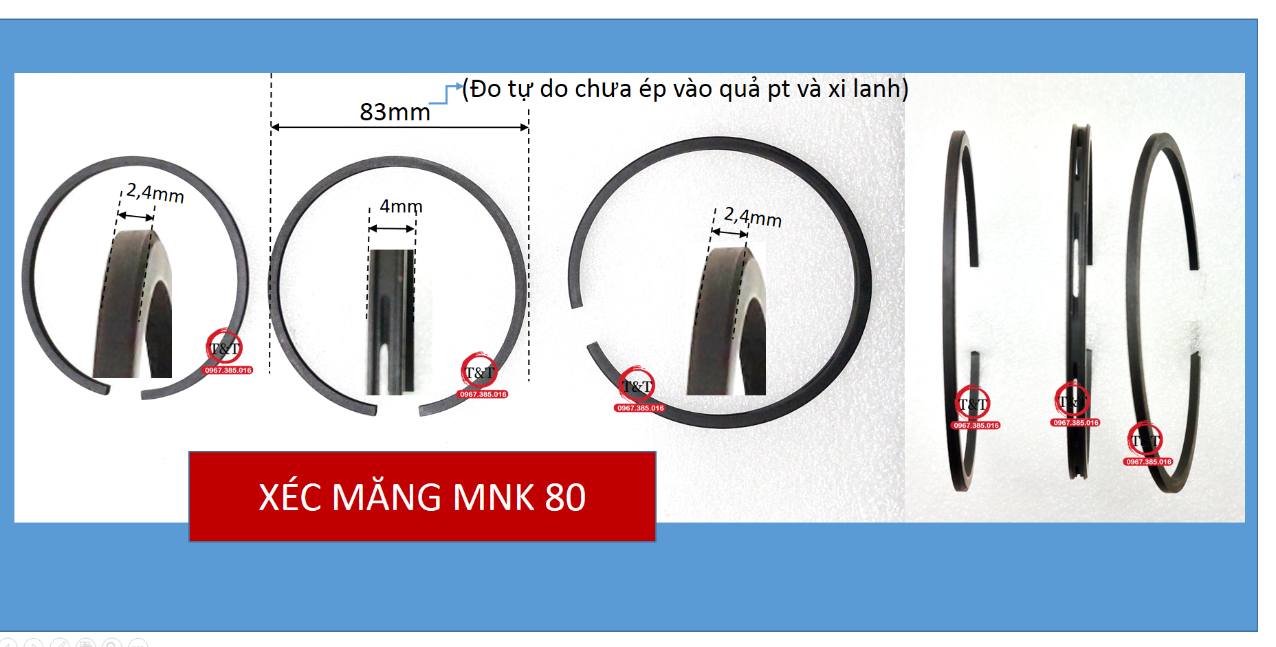 Xéc măng máy nén khí 80, xéc măng máy nén khí lớn, bạc hơi 80.