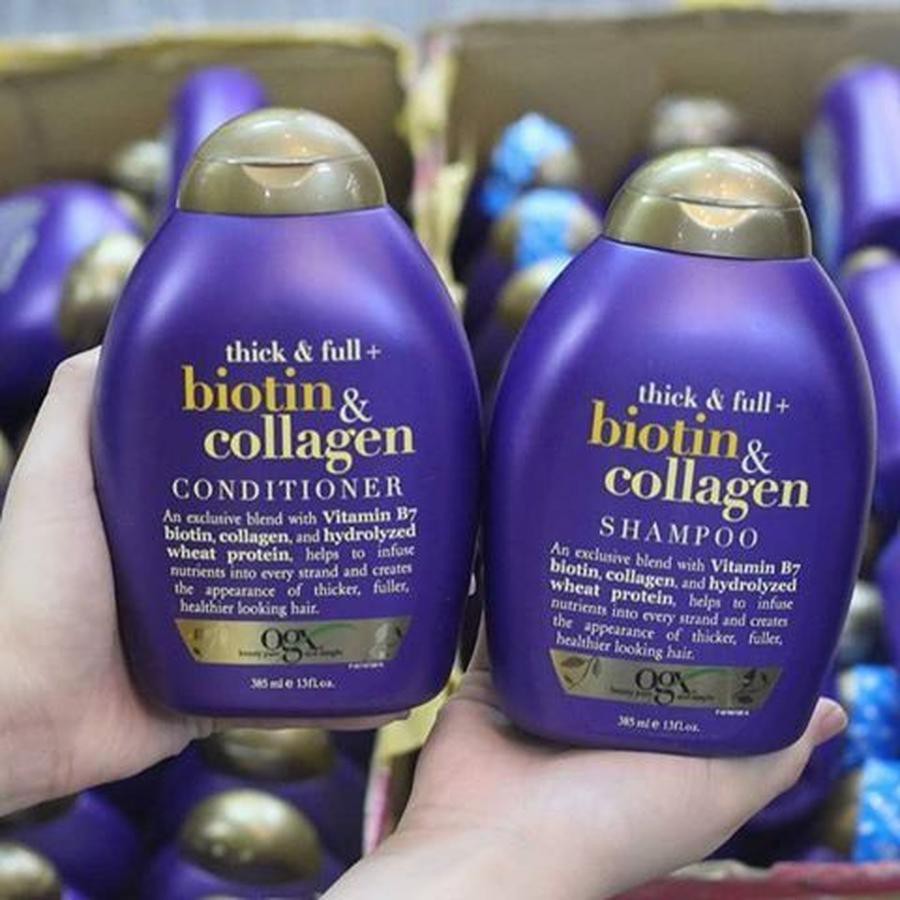 Dầu gội xả biotin collagen ogx giảm rụng tóc mỹ 385ml
